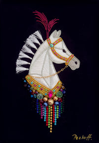 Zodiac Horse - Embroidery on Canvas