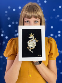 Zodiac Snake - Embroidery on Canvas