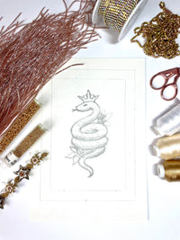 Zodiac Snake - Embroidery on Canvas