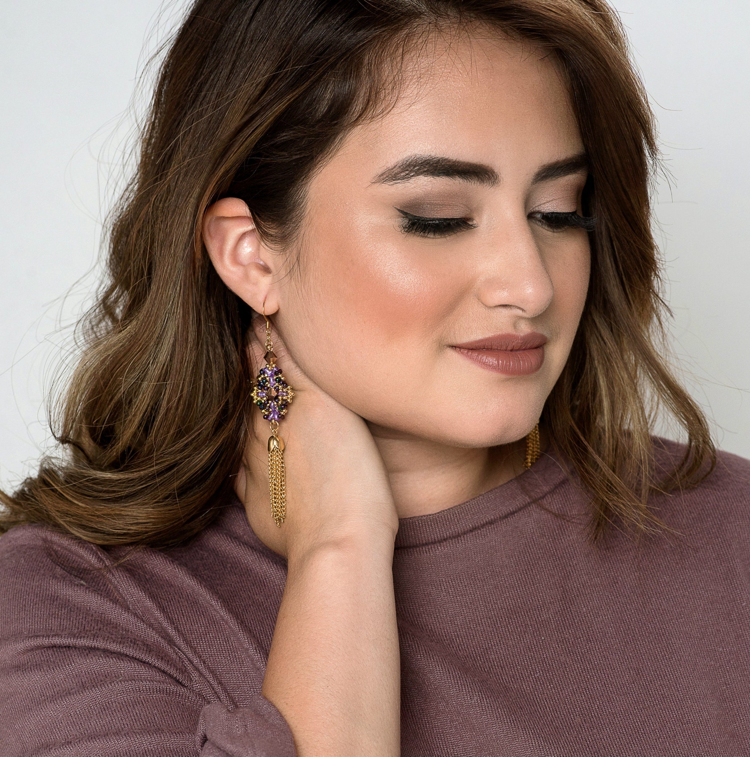 Andromeda earrings - Purple Gold
