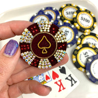 "Poker Chip" - Magnetic Textile Pin
