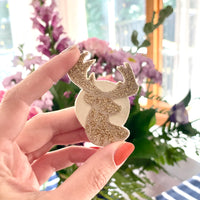 "Golden Deer" - Textile Magnetic Pin