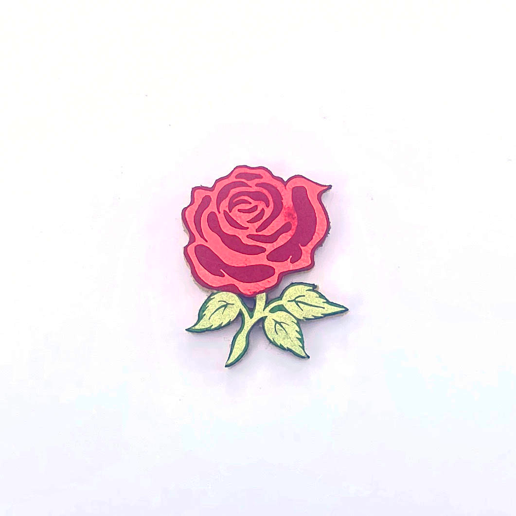 "Red Rose" - Magnetic Textile Pin