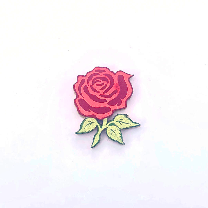 "Red Rose" - Magnetic Textile Pin