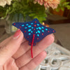 "Sting Ray (Navy)" - Magnetic Textile Pin