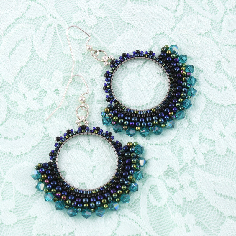 Asteroid Belt earrings - Peacock