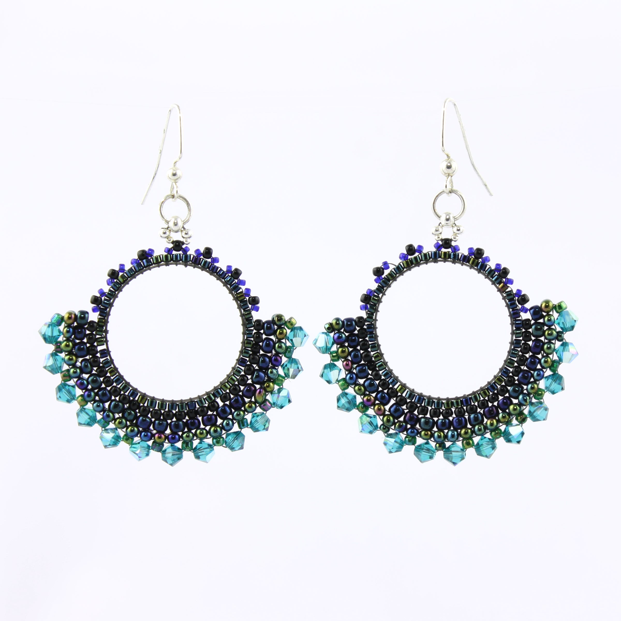 Asteroid Belt earrings - Peacock