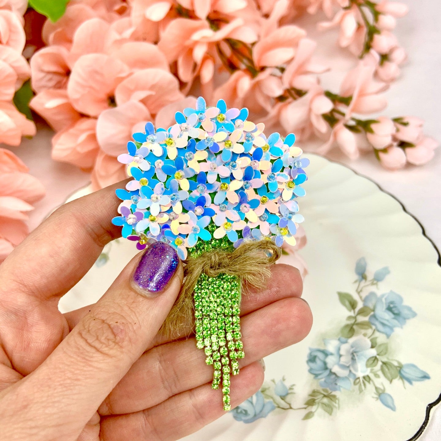 "Forget Me Not" - Embroidered Magnetic Pin