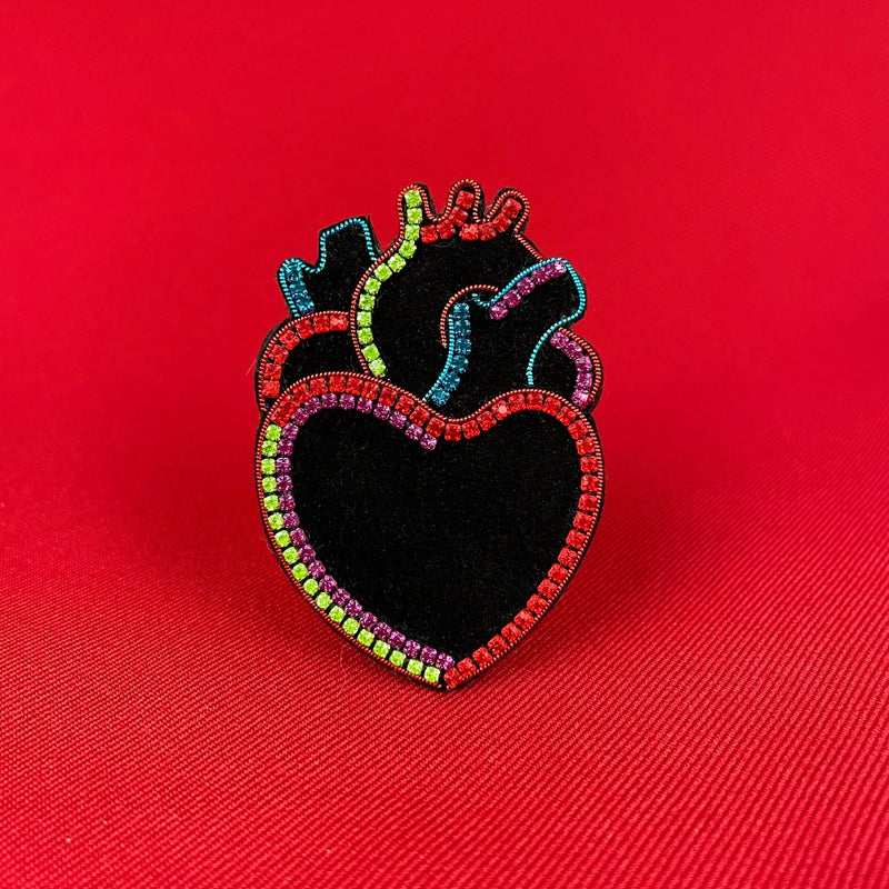 Black Neon Heart - Magnetic Pin